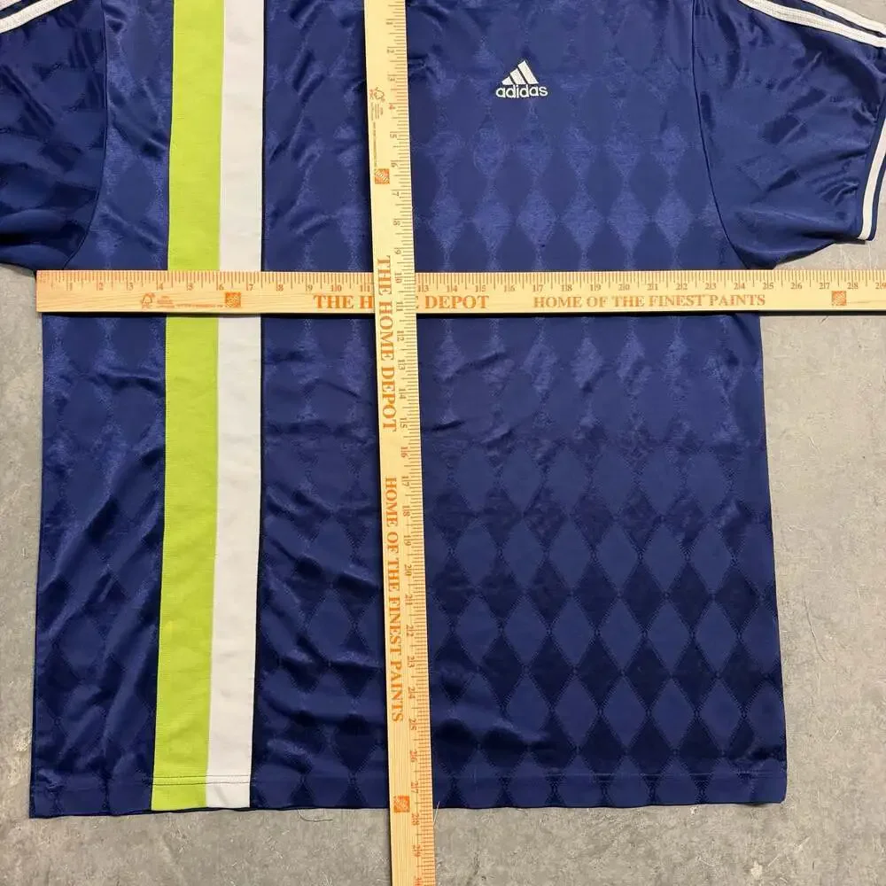 Vintage 90s Adidas Diamond Pattern Soccer Jersey Shirt